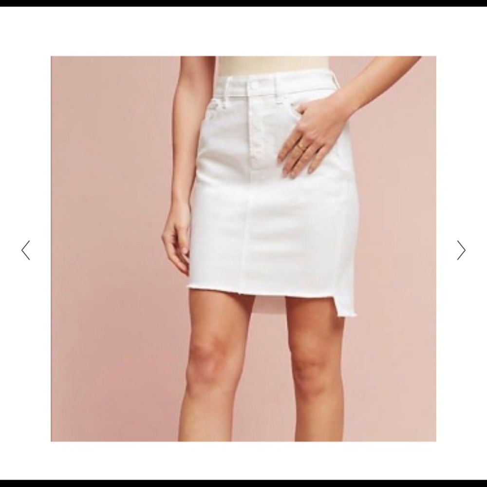 White Denim Pencil Skirt